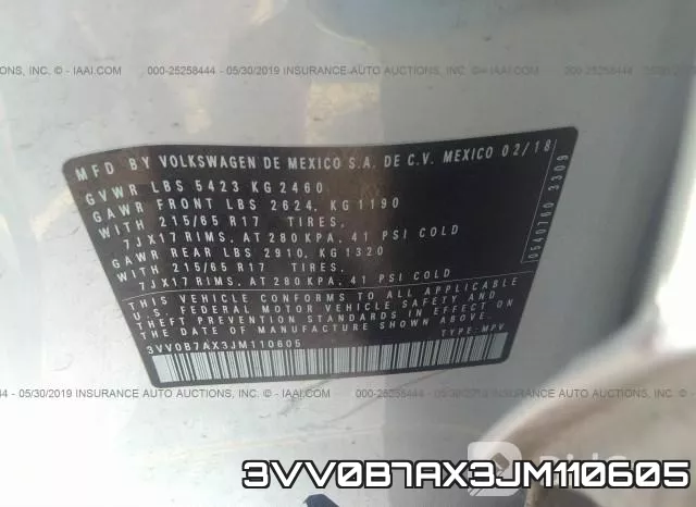 3VV0B7AX3JM110605 фото 10