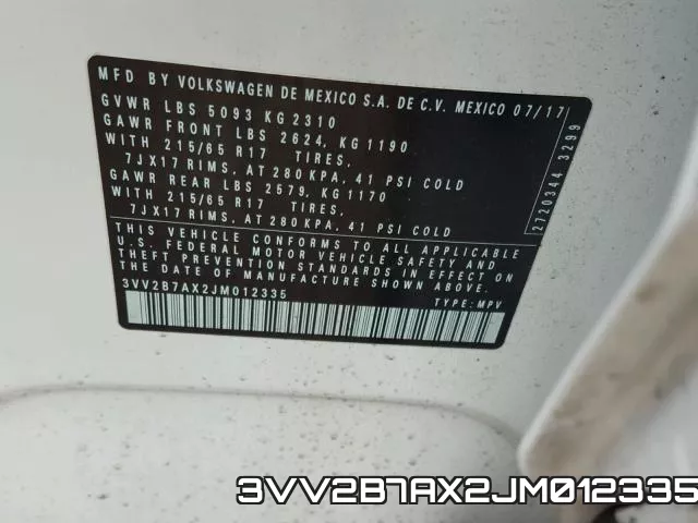 3VV2B7AX2JM012335 фото 2