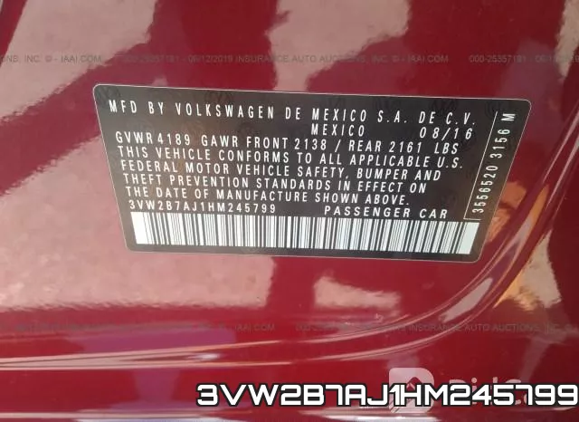 3VW2B7AJ1HM245799 фото 10