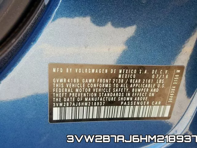3VW2B7AJ6HM218937 фото 2
