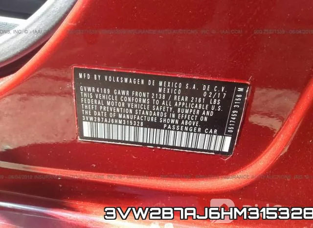 3VW2B7AJ6HM315328 фото 10