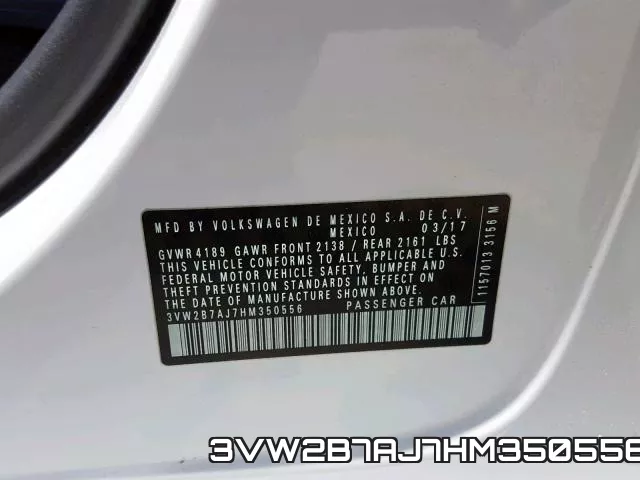 3VW2B7AJ7HM350556 фото 2