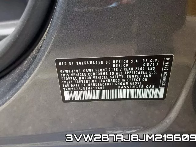 3VW2B7AJ8JM219609 фото 2