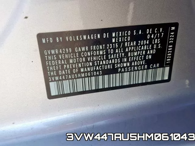 3VW447AU5HM061043 фото 2