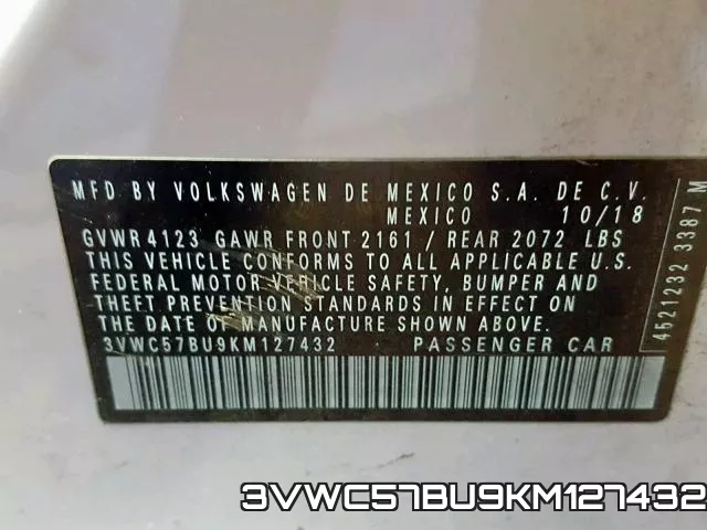 3VWC57BU9KM127432 фото 2