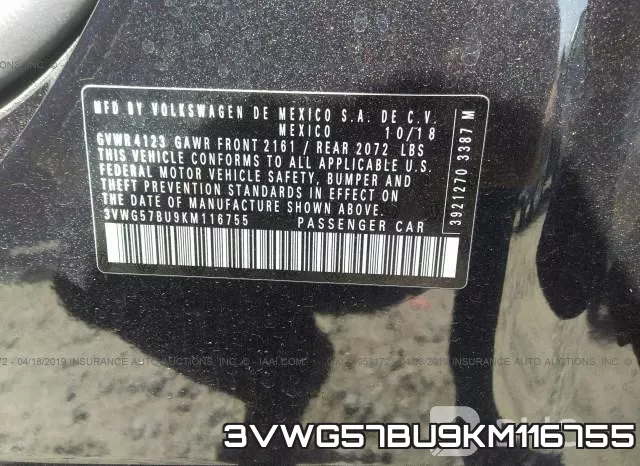 3VWG57BU9KM116755 фото 10