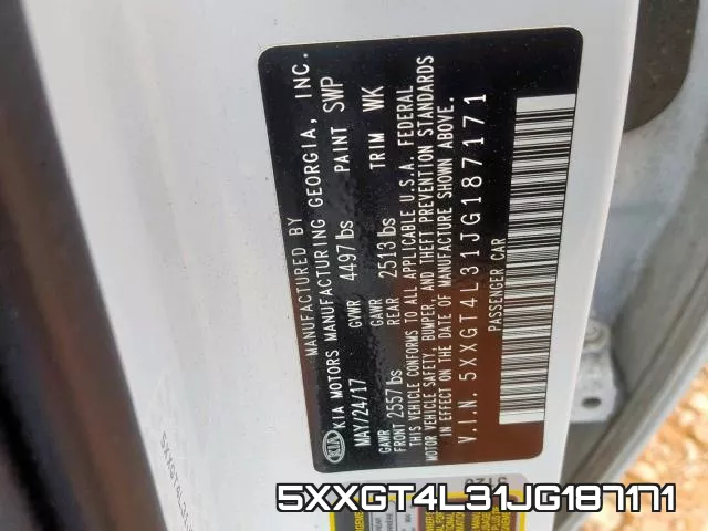 5XXGT4L31JG187171 фото 2