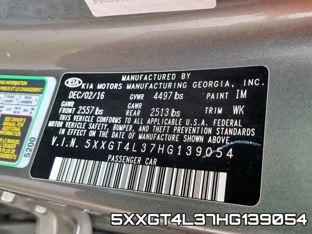 5XXGT4L37HG139054 фото 2