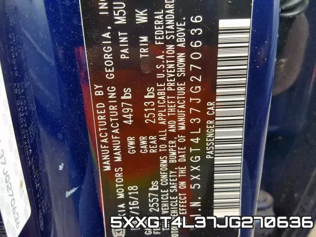 5XXGT4L37JG270636 фото 2