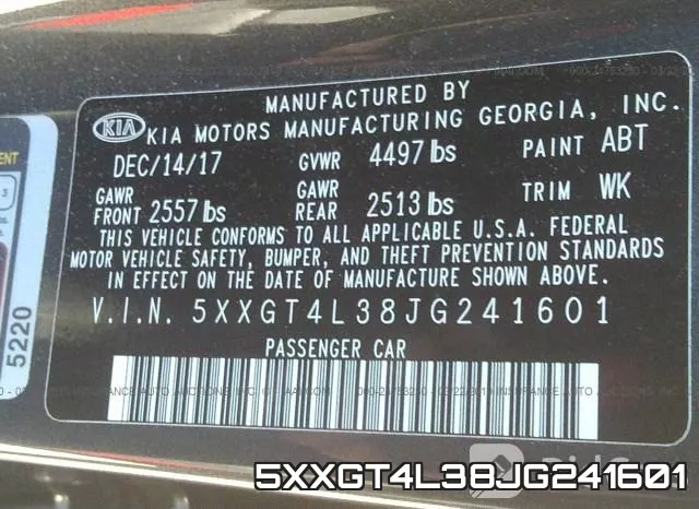5XXGT4L38JG241601 фото 10