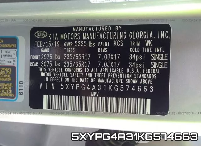 5XYPG4A31KG574663 фото 10