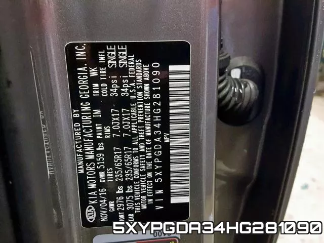 5XYPGDA34HG281090 фото 2