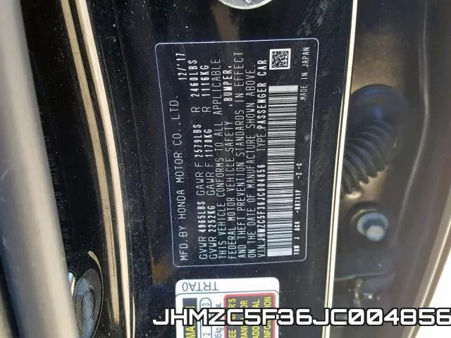 JHMZC5F36JC004856 фото 2