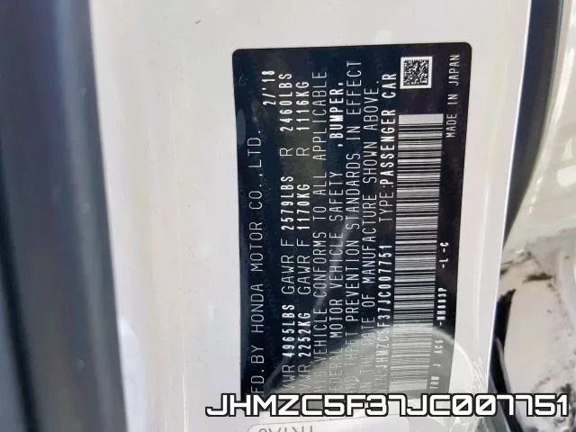 JHMZC5F37JC007751 фото 2