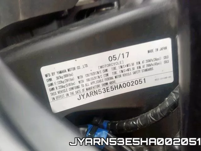 JYARN53E5HA002051 фото 2