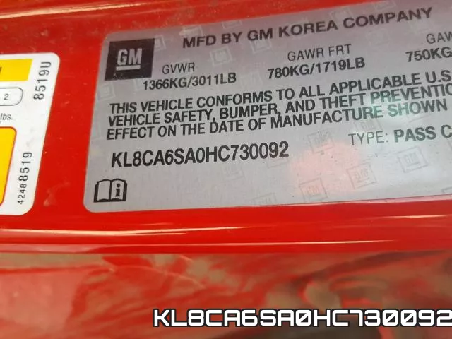 KL8CA6SA0HC730092 фото 2
