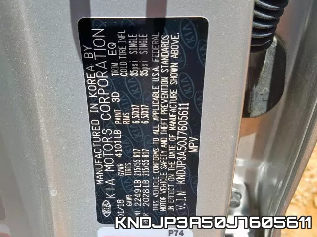 KNDJP3A50J7605611 фото 2
