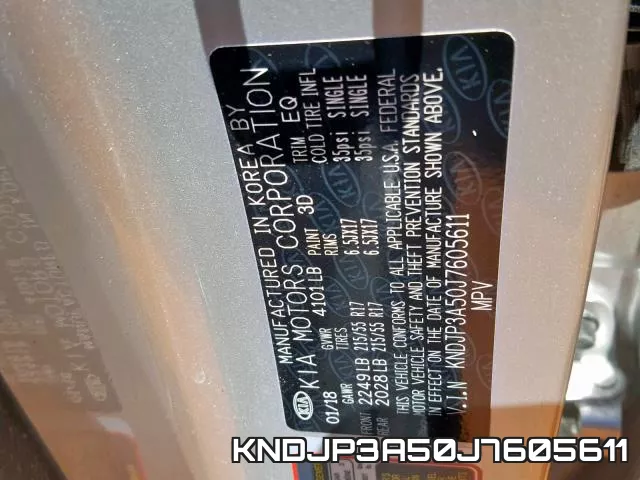KNDJP3A50J7605611 фото 10