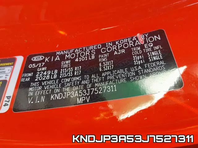 KNDJP3A53J7527311 фото 2