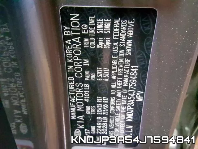 KNDJP3A54J7594841 фото 2