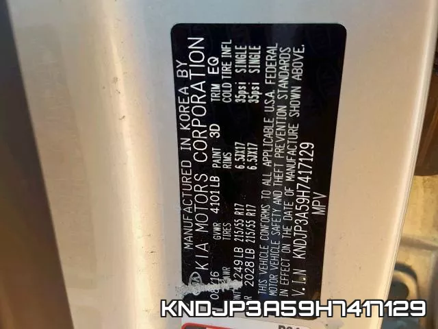 KNDJP3A59H7417129 фото 2