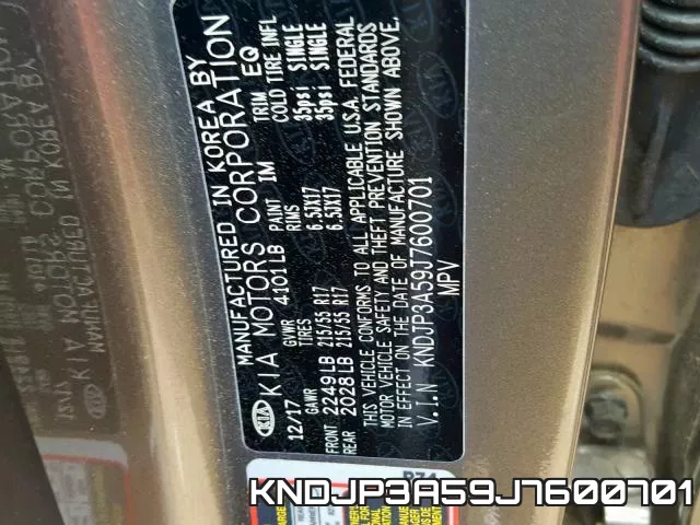 KNDJP3A59J7600701 фото 2