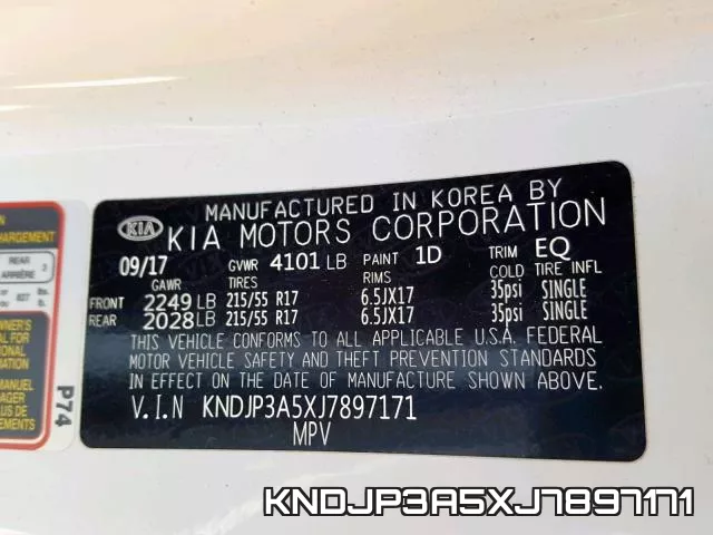 KNDJP3A5XJ7897171 фото 2