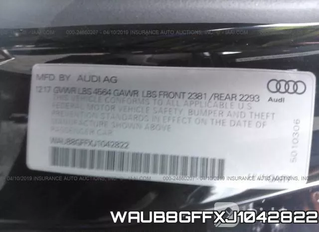 WAUB8GFFXJ1042822 фото 10