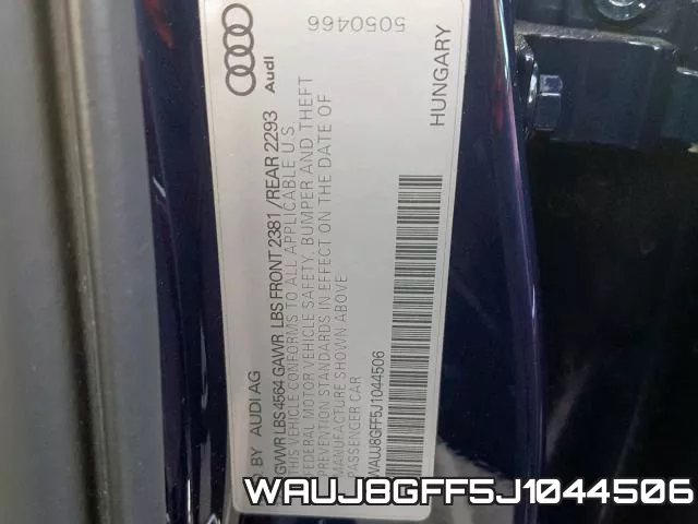 WAUJ8GFF5J1044506 фото 2