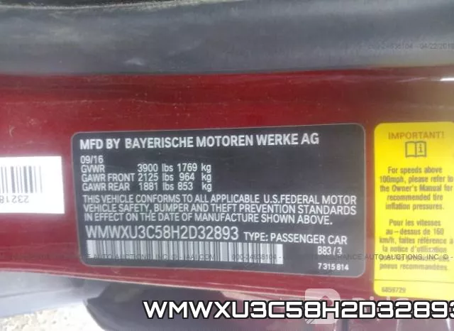 WMWXU3C58H2D32893 фото 9