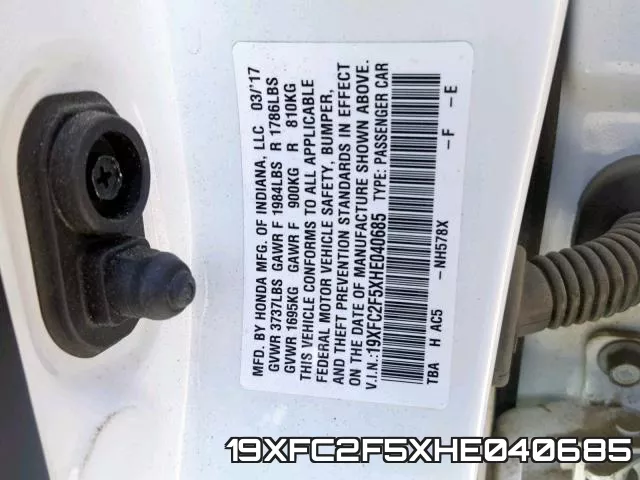 19XFC2F5XHE040685 фото 2