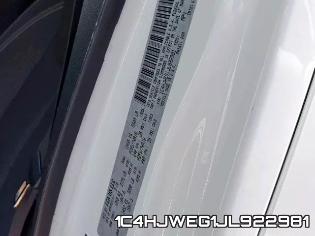 1C4HJWEG1JL922981 фото 2