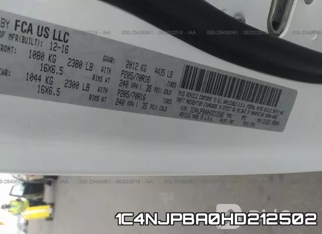 1C4NJPBA0HD212502 фото 10