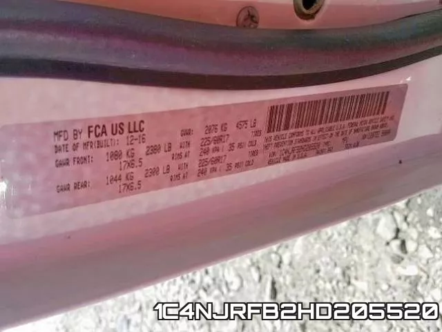 1C4NJRFB2HD205520 фото 2