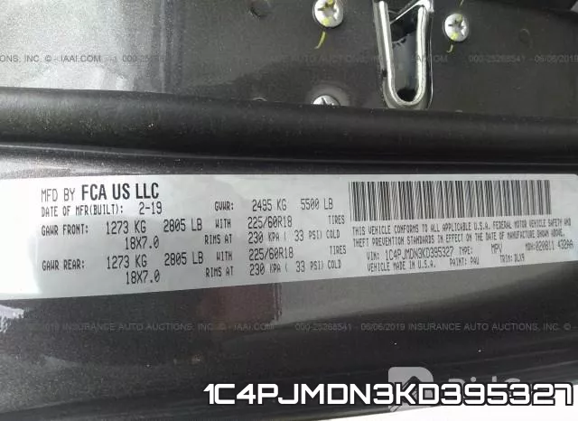 1C4PJMDN3KD395327 фото 10