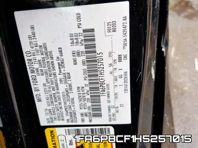 1FA6P8CF1H5257015 фото 2