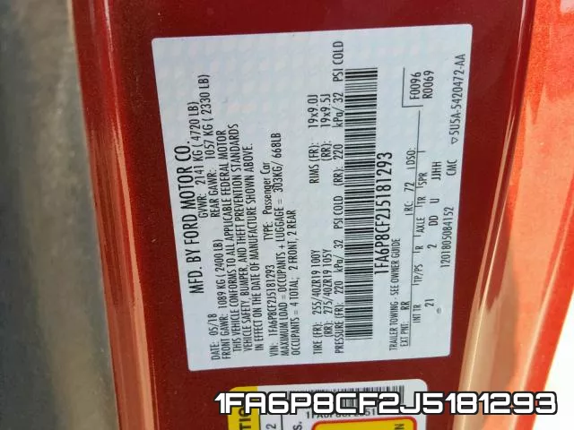 1FA6P8CF2J5181293 фото 2