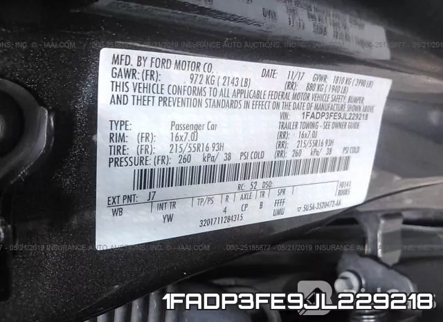1FADP3FE9JL229218 фото 10