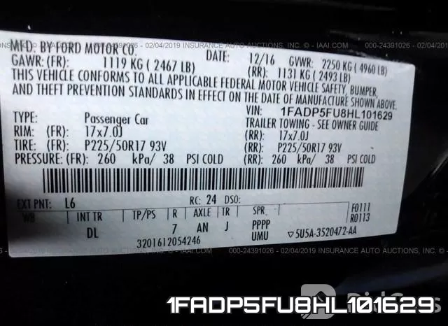 1FADP5FU8HL101629 фото 10