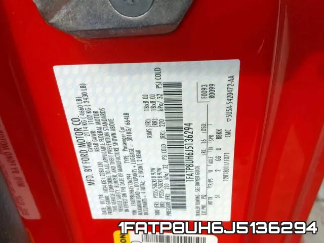 1FATP8UH6J5136294 фото 2