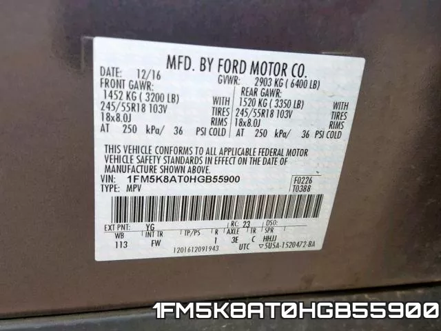 1FM5K8AT0HGB55900 фото 2