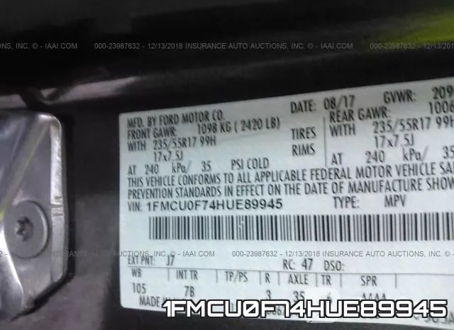 1FMCU0F74HUE89945 фото 10