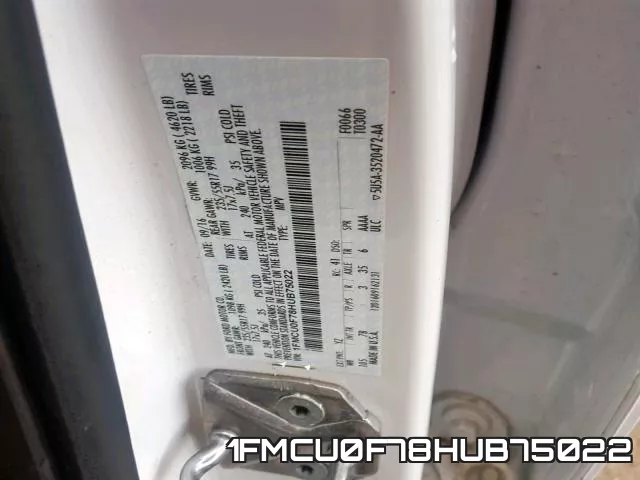1FMCU0F78HUB75022 фото 2