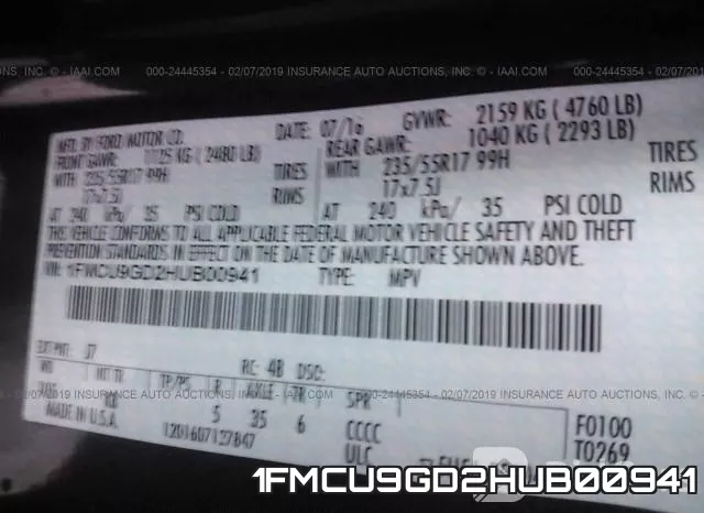 1FMCU9GD2HUB00941 фото 10