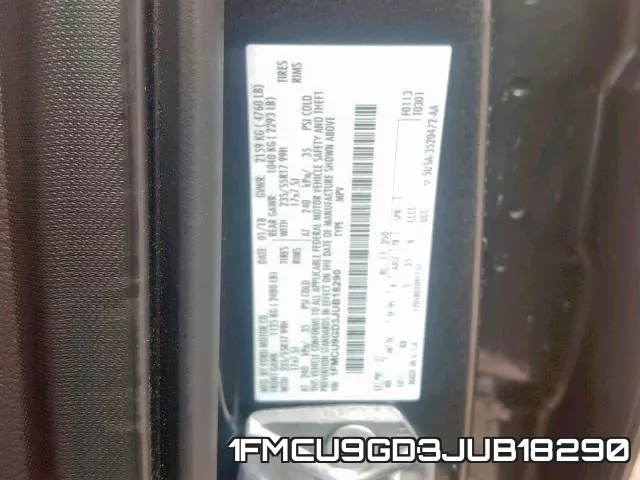 1FMCU9GD3JUB18290 фото 2