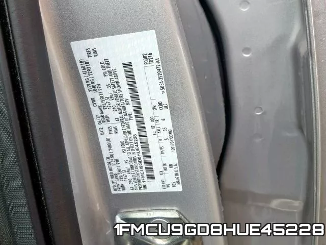 1FMCU9GD8HUE45228 фото 2
