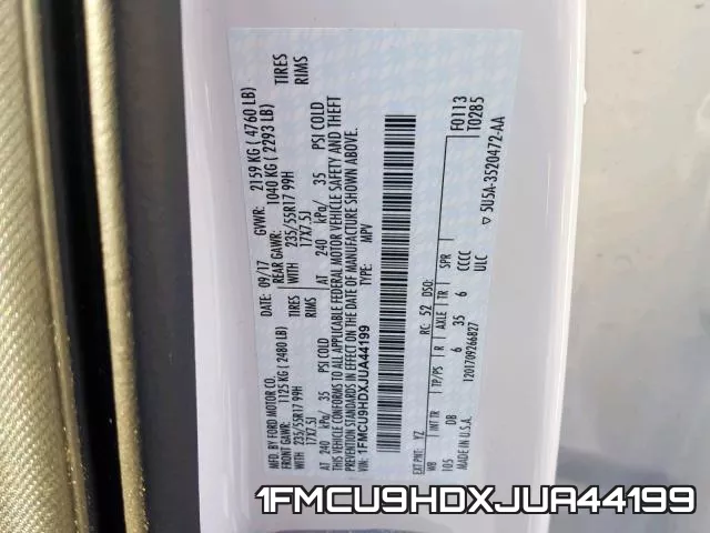 1FMCU9HDXJUA44199 фото 2
