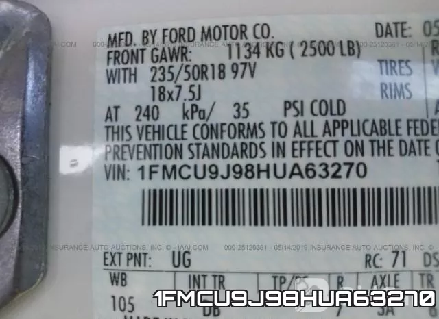 1FMCU9J98HUA63270 фото 10