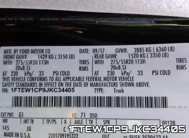 1FTEW1CP9JKC34405 фото 10