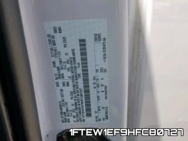 1FTEW1EF9HFC80727 фото 2